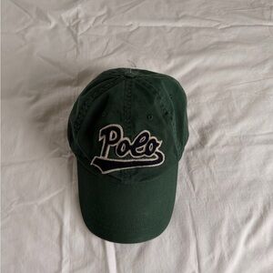 Polo by Ralph Lauren Dark Green Baseball Cap with White & Navy Logo